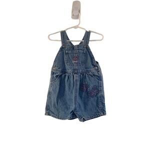 OSHKOSH Girl’s Denim Bib Overall Jean Shorts / Size: 18 Months